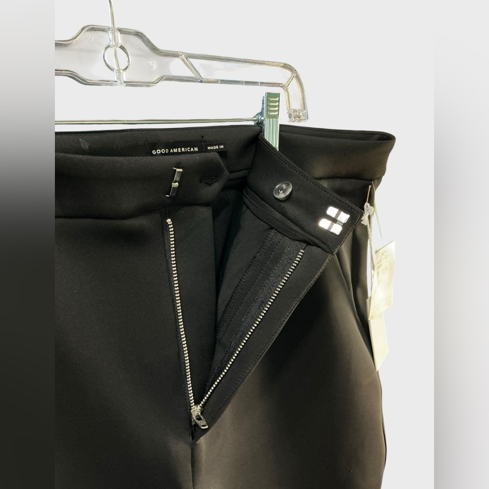 Good American Scuba Cropped Straight Trousers Black Size 16 NWT - Picture 8 of 10